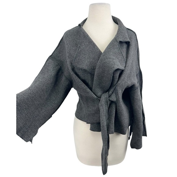 Ivan Grundahl Sweaters - Ivan Grundahl Linea S Sweater‎ Cardigan Medium Wool Tie Front Kimono Sleeve Boxy